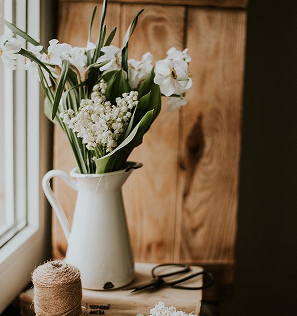 préparation d'atelier floral