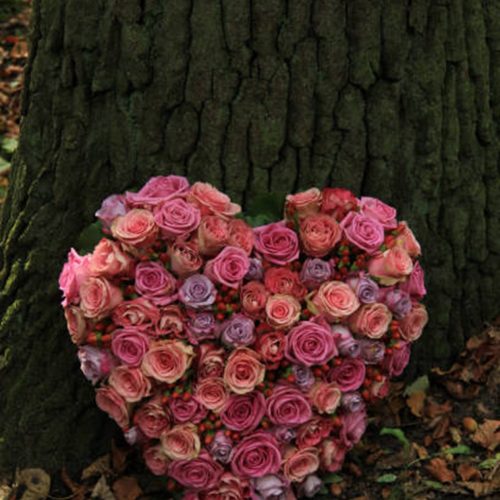 coeur floral pour deuil