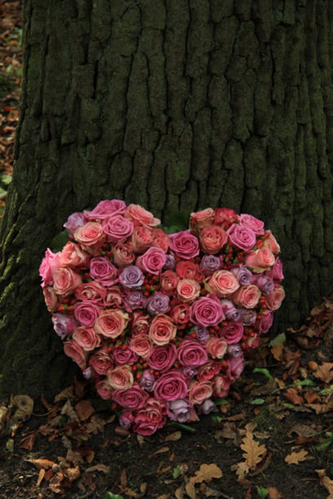 coeur floral pour deuil
