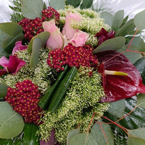 Bouquet rond framboise