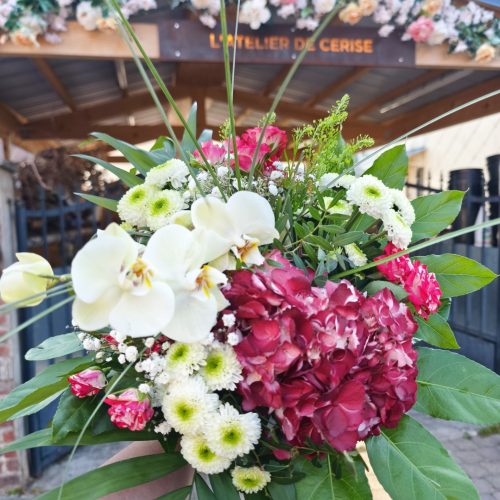 bouquet orchidee et hortensia