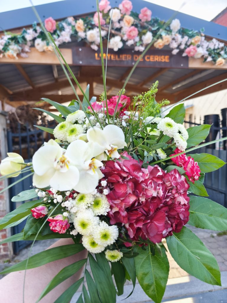 bouquet orchidee et hortensia